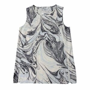 Athleta Black, Blue and White Swirl Tank Top